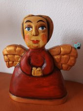 Červený anděl - závěsný v. 16cm
