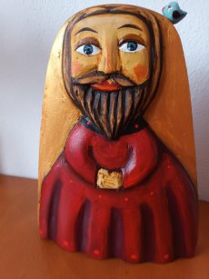 On s modrým ptáčkem - závěsný anděl v. 17cm